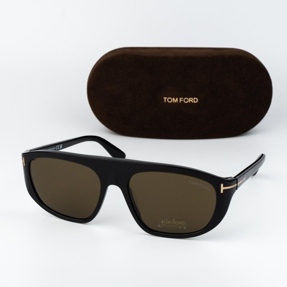 Tom Ford EDWARD-02 Women Sunglasses Black Roviex Pilot FT1002/S 01J NEW AUTHENTI